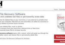 Obnova souborů Orion: Dostupná obnova dat pro kontrolu Windows
