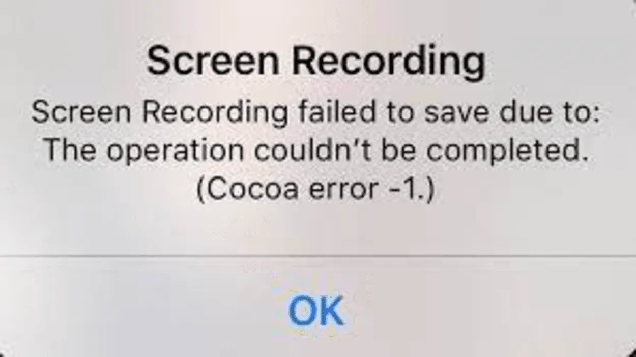 Sie müssen die Screen Recording App reparieren.