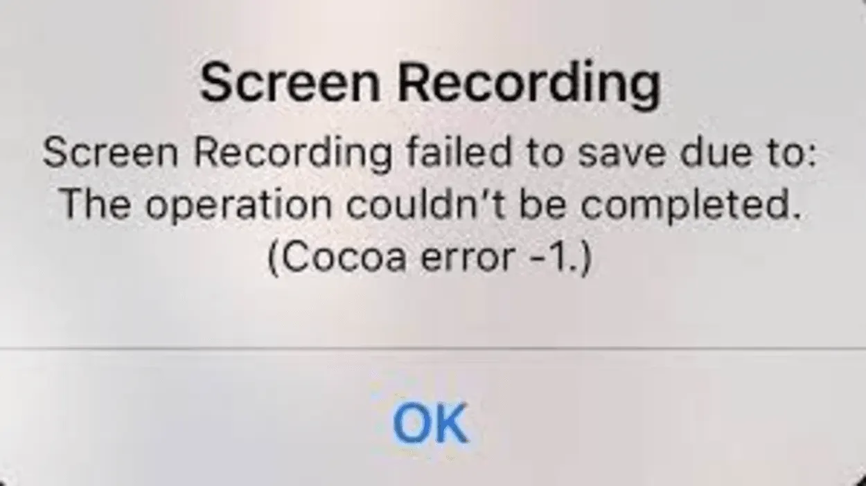 Sie müssen die Screen Recording App reparieren.