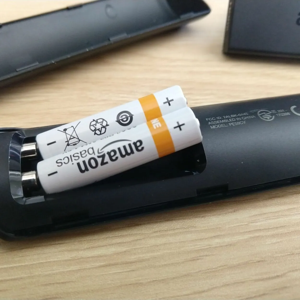 Two Amazon Basics AA Batteries for Amazon firetv remote.