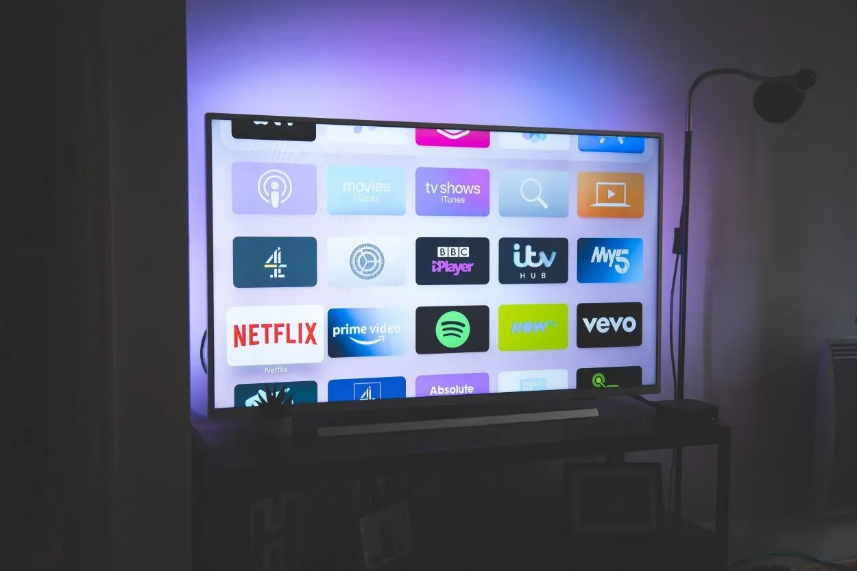Smart TV with streaming services.