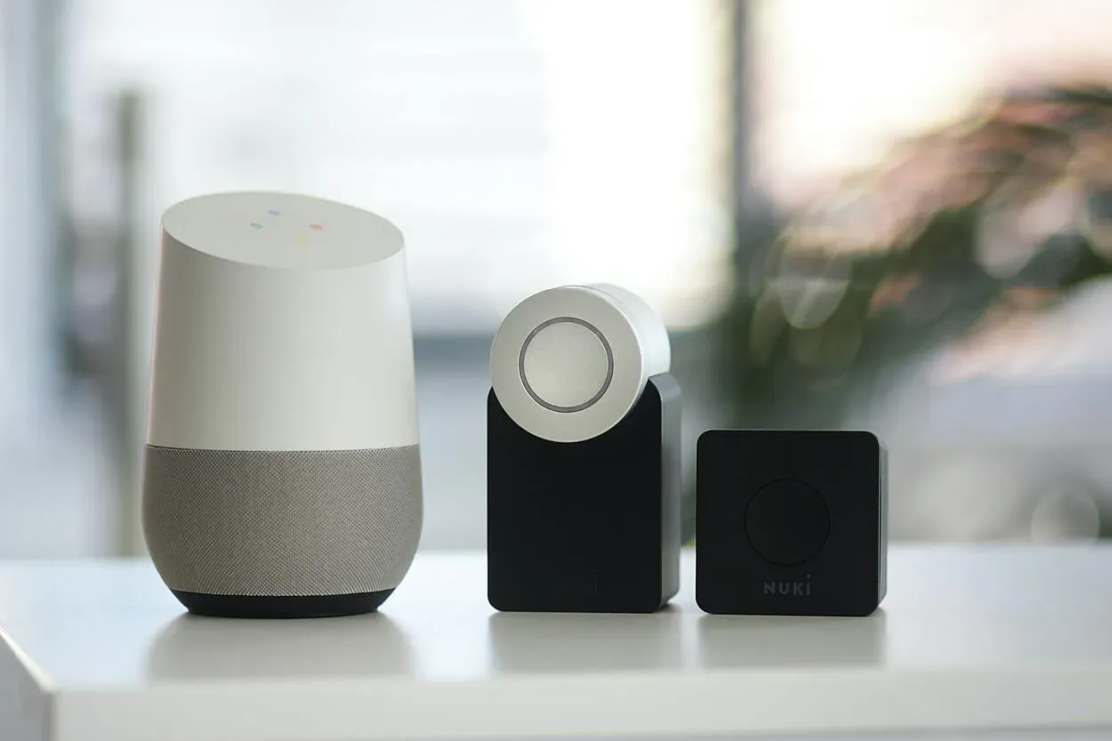 An Alexa smart speaker with other smart speakers