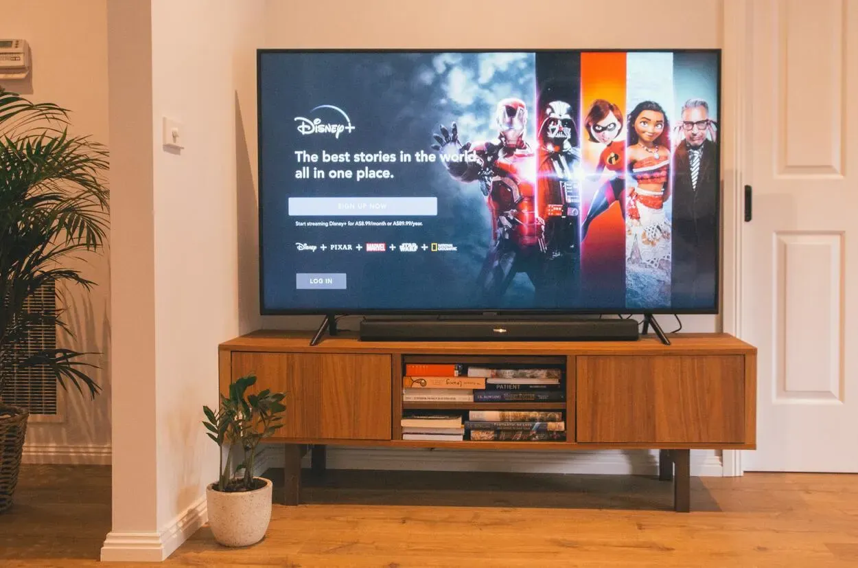 Smart TV in a room.