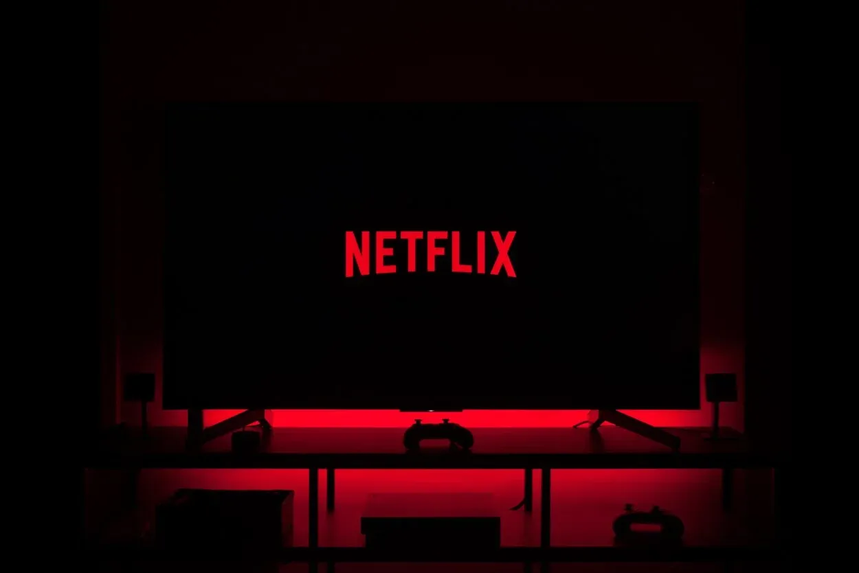 A TV displaying Netflix logo